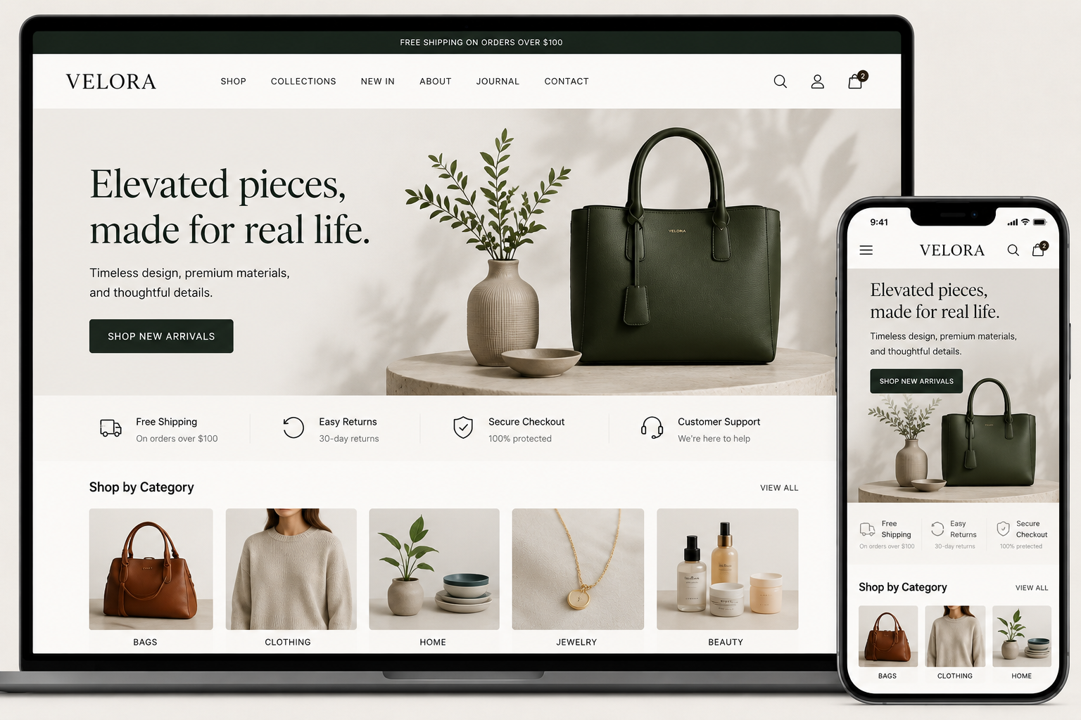 Custom Shopify store development project
